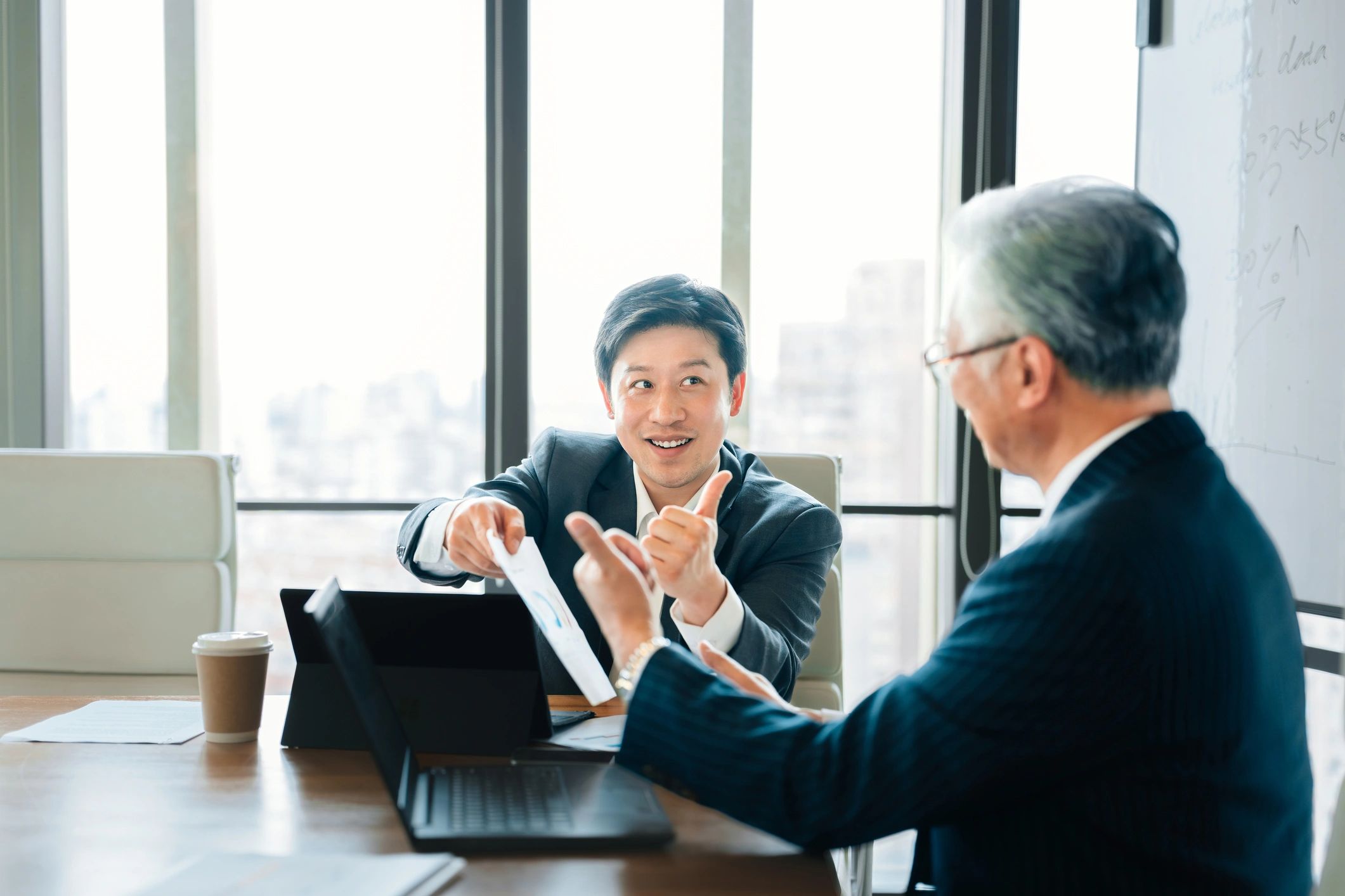 Business meeting in a modern conference room